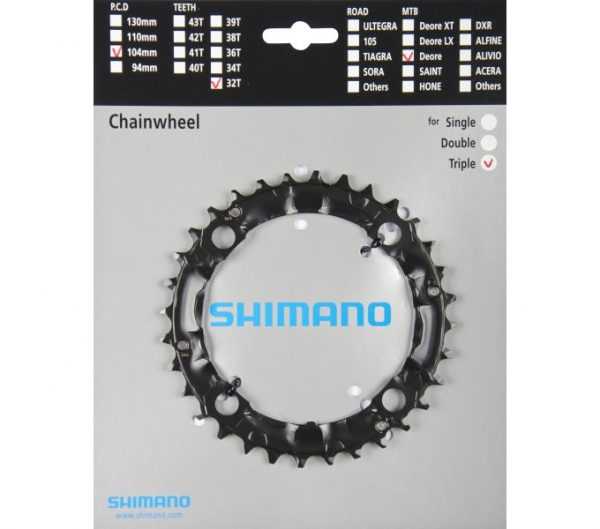 Зірка шатунів Shimano FC-M448/442, 32зуб, чорний, 9-швидк