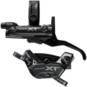 Гальмо гідравл. дискове Shimano M8220 DEORE XT переднє (ліва ручка, 4-поршн каліпер, J-kit гідролінія 1000мм)