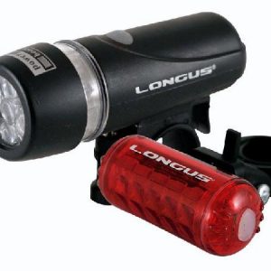 КОМПЛЕКТ: Світло FIVE 5+5LED переднє Longus 5LED/4 ф-ції + заднє 5LED/4 ф-ції, чорний