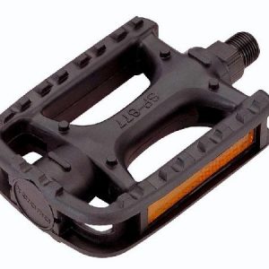 Педалі Longus MTB пластик, чорний, світловідбивачі, насипні підшипники
