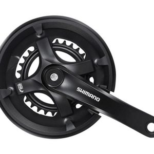 Шатуни Shimano FC-TY501, 175мм, 46x30, пластиковий захист, чорні, OEM