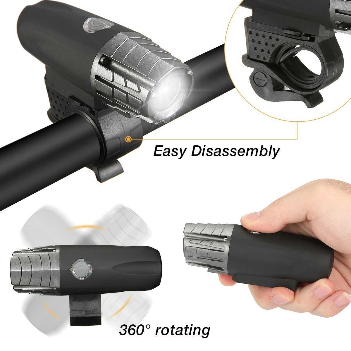 Фара и мигалка USB Rechargeable Bicycle Light LED set