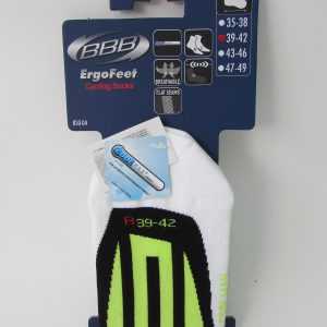 BBB BSO-04 ErgoFeet Cycling Socks size 39-42 white/neon yellow