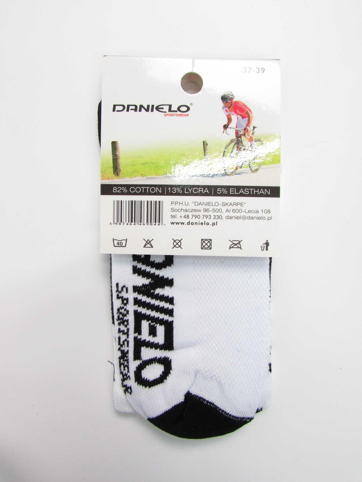 Danielo Professional Cycling Socks white/black size 37-39 (S)
