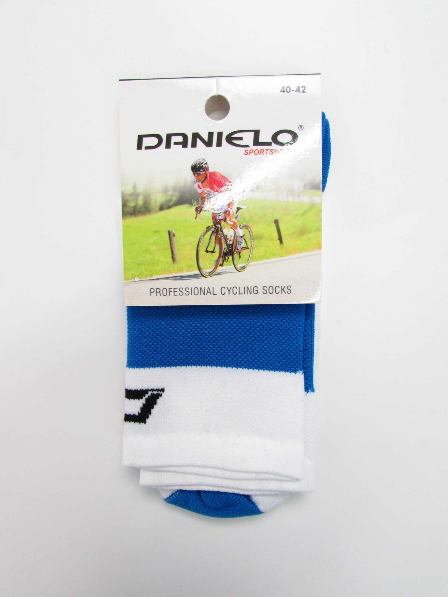 Danielo Professional Cycling Socks white/blue size 43-44 (L)