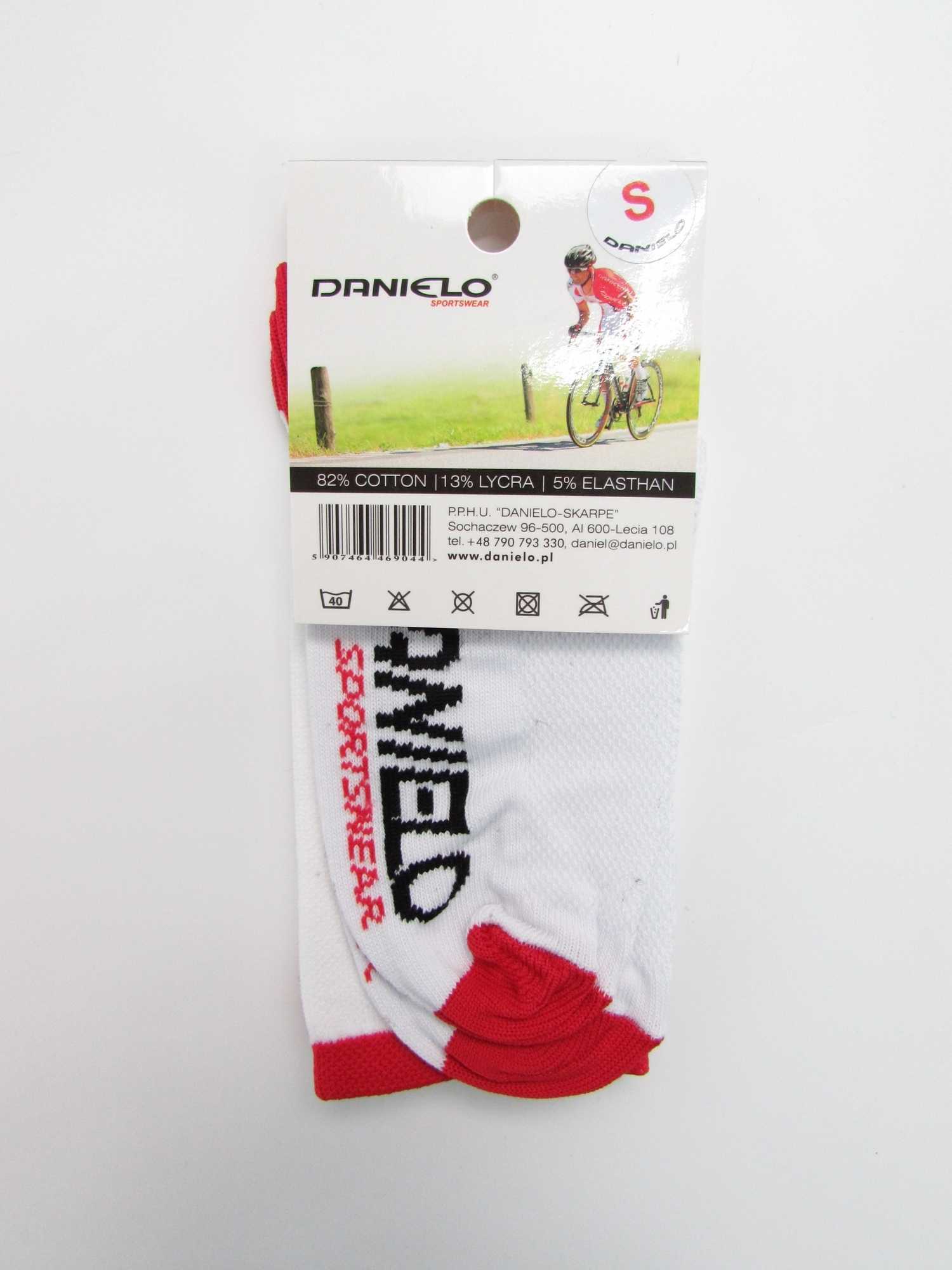 Danielo Professional Cycling Socks white/red size 45-46 (XL)