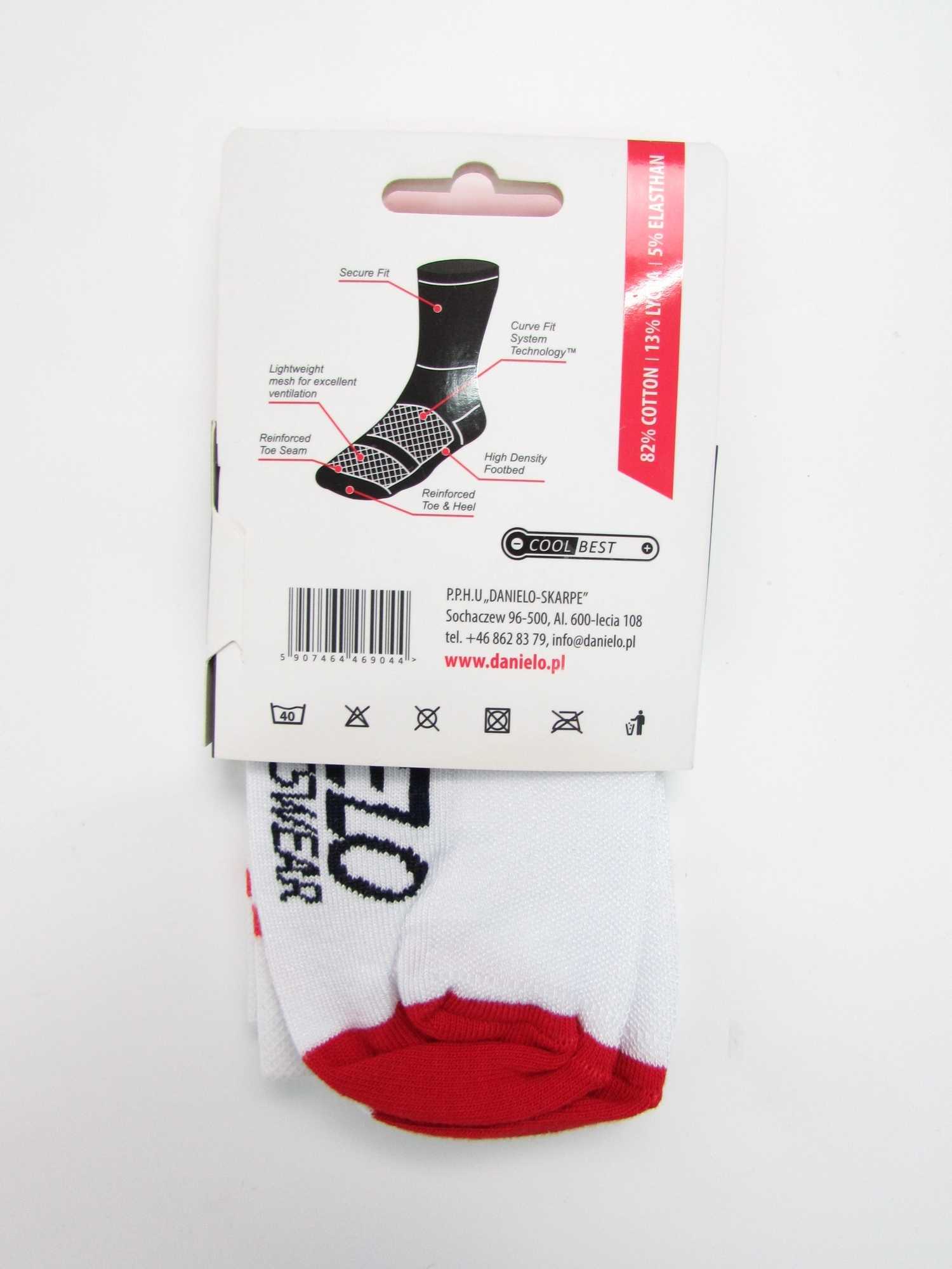 Danielo Professional Cycling Socks white/red size 37-39 (S)